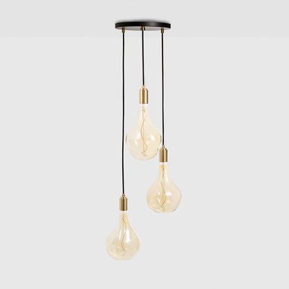 Triple Pendant in Brass + Voronoi II