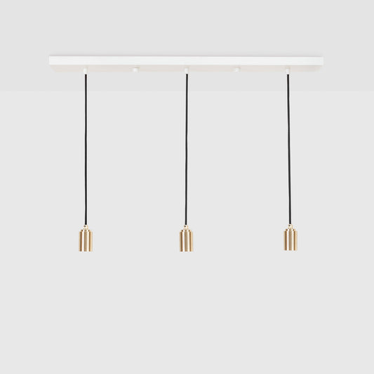 Linear Triple Pendant in Brass