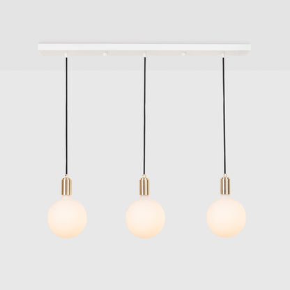 Linear Triple Pendant in Brass