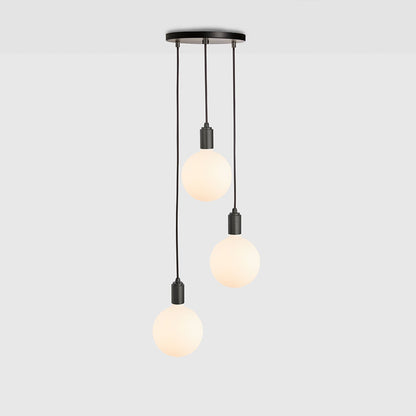 Triple Pendant in Graphite + Sphere IV