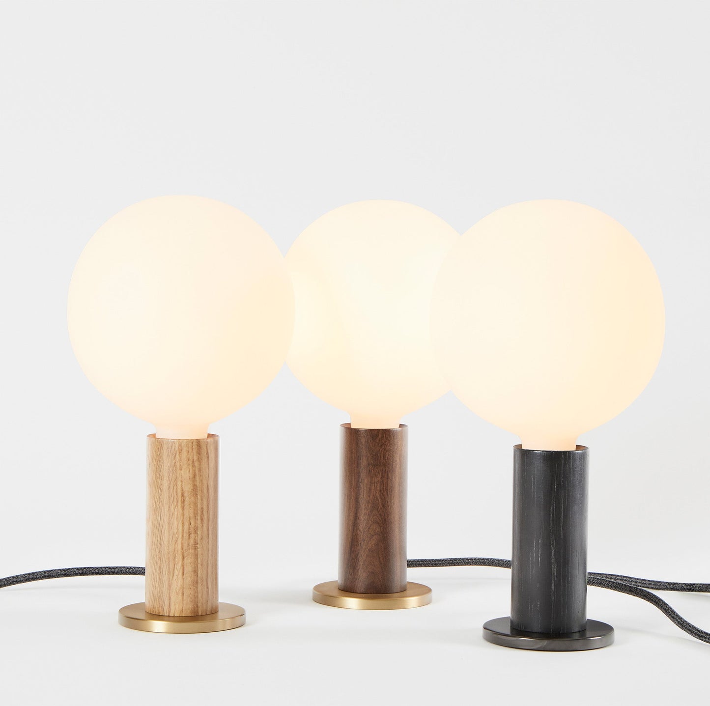 Knuckle Table Lamp in Walnut + Sphere IV