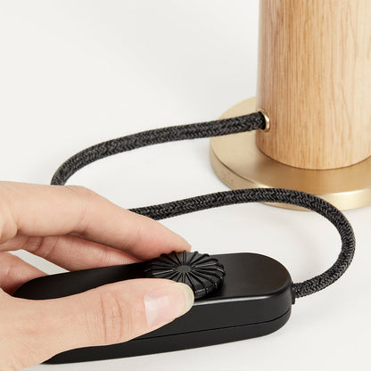 Knuckle Table Lamp in Oak + Voronoi I - Set of 2