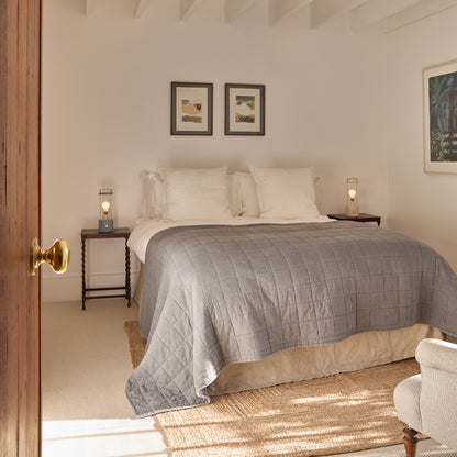 The Muse Portable Lamp in Selvedge Blue + Setting Plaster Pink - Set of 2