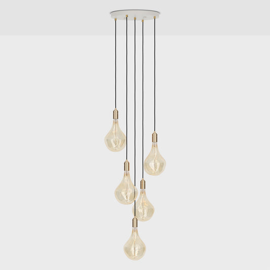 Five Pendant in Brass + Voronoi II