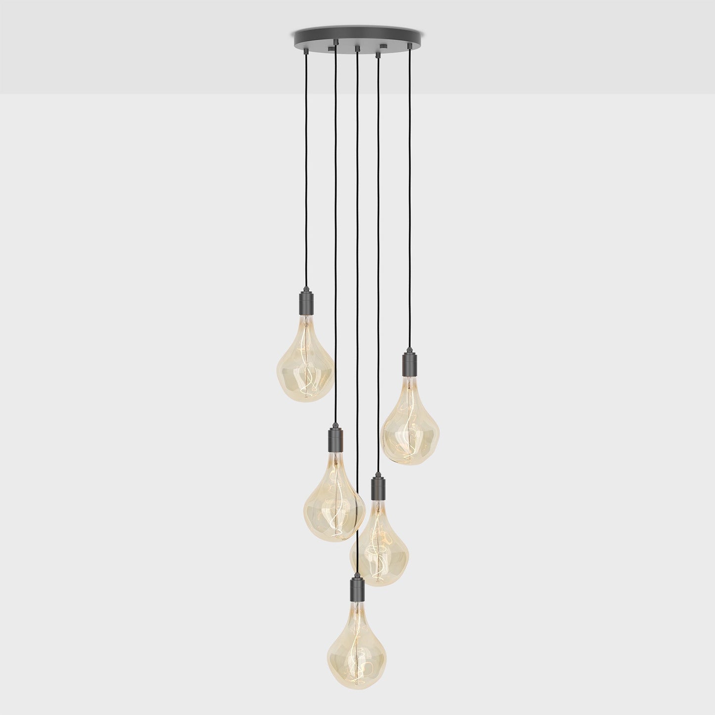 Five Pendant in Graphite + Voronoi II