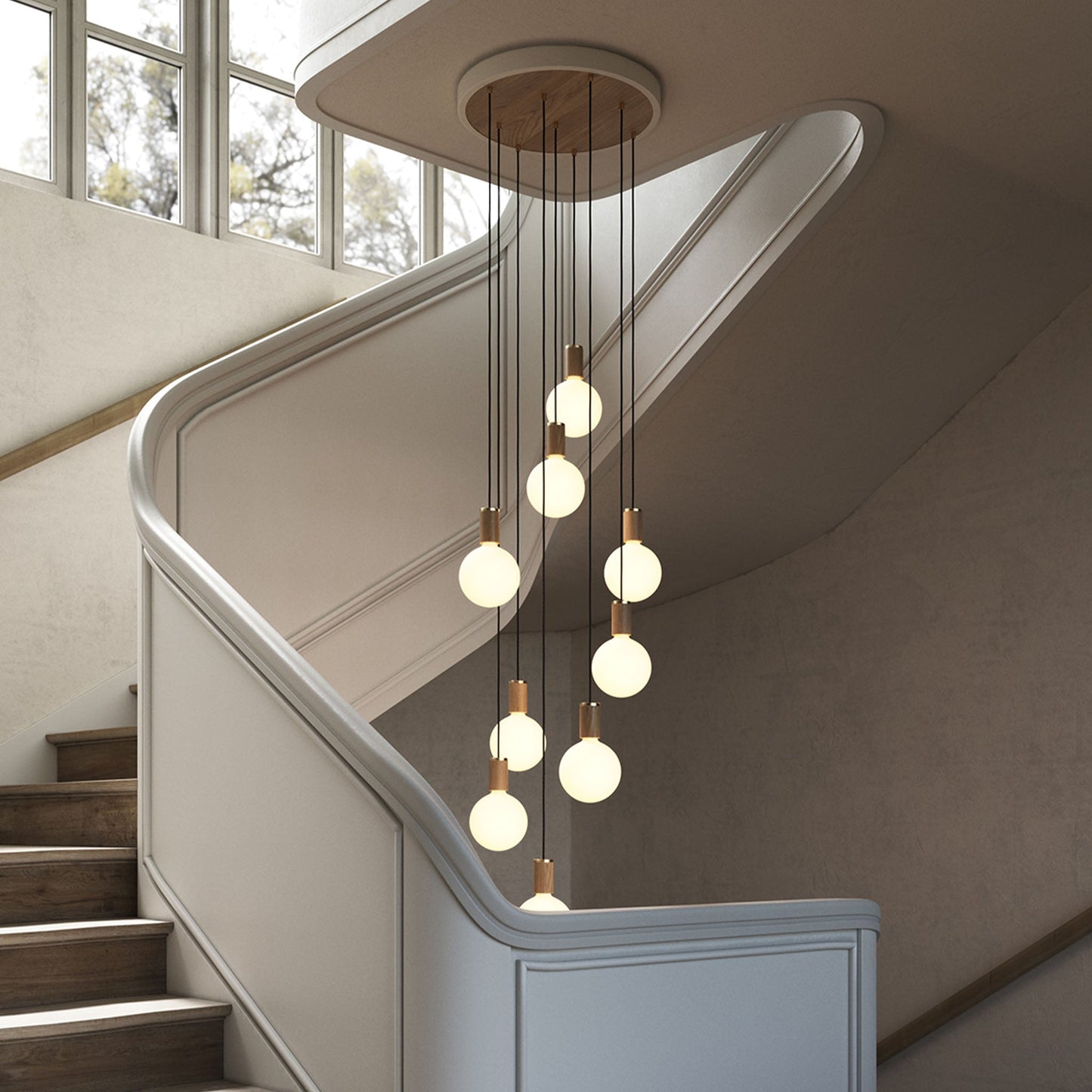 Nine Pendant in Oak + Sphere IV