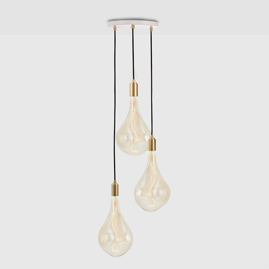 Triple Pendant in Brass + Voronoi III