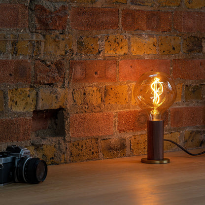 Knuckle Table Lamp in Walnut + Voronoi I
